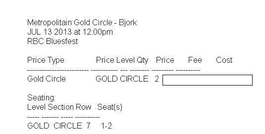 Bjork Tickts